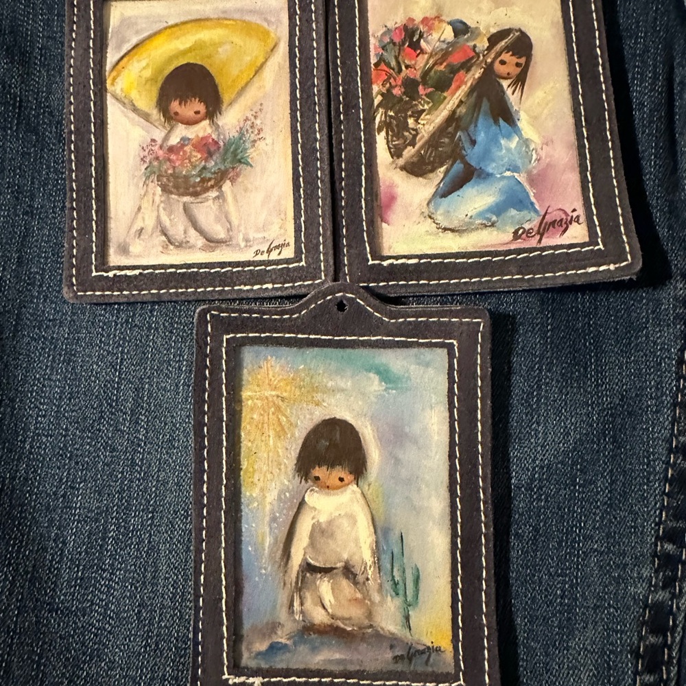 Vintage DeGrazia Prints that Look like Hand-Painted Art Tags